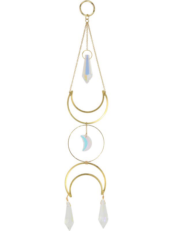 Moon Stone Suncatcher in Triple Moon Design