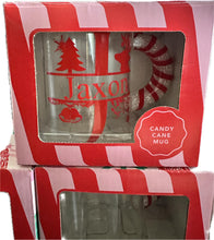 Personalised Candy Cane Glass Mug