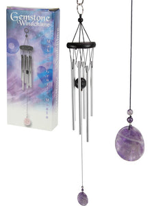 Amethyst Crystal | Wind Chime with Oval Wind Catcher